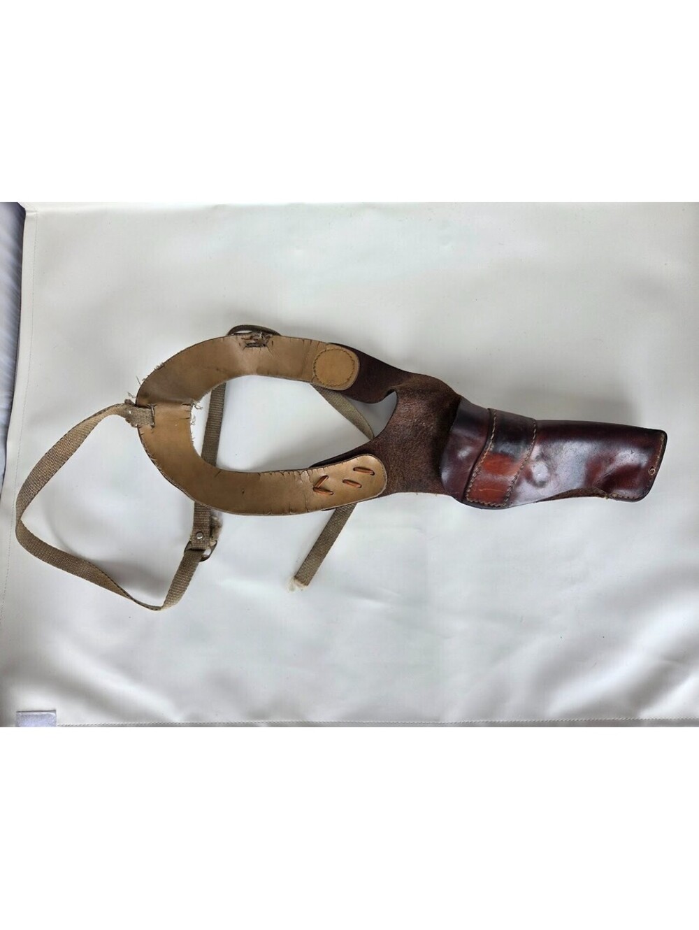 Vintage Leather Shoulder Holster Revolver Rig Canvas Straps Western Utility